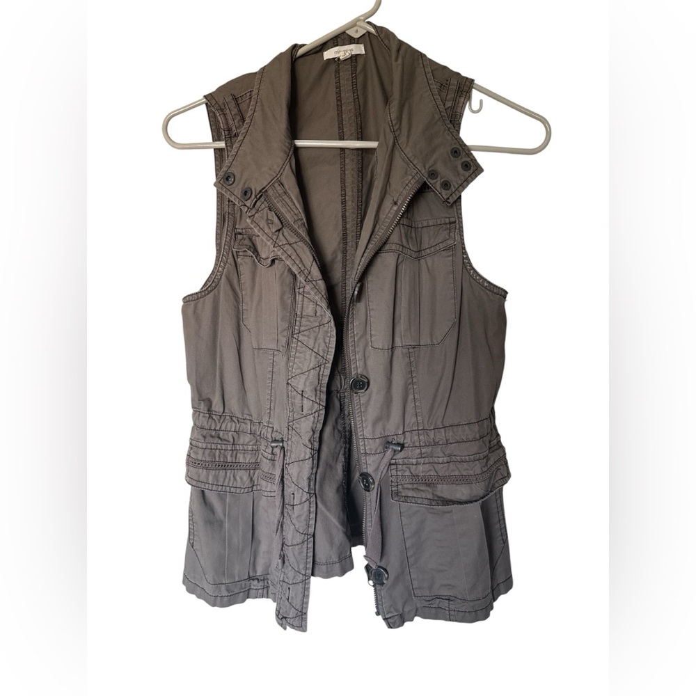 Maurices Taupe/Brown Utility Vest Women’s Size Medium